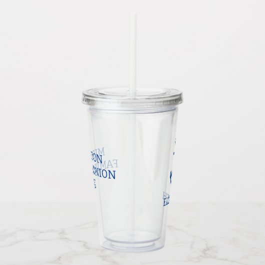 Personalisierter, blauer und weißer Wasseranker Acryltrinkbecher (Rechts)