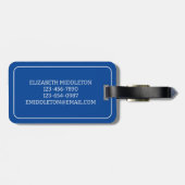 Personalisierter, blauer und weißer Wasseranker Gepäckanhänger (Rückseite horizontal)