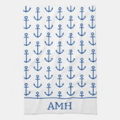 Personalisierter, blauer und weißer Wasseranker Geschirrtuch (Vertikal)