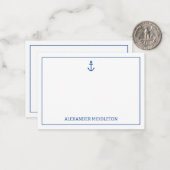 Personalisierter, blauer und weißer Wasseranker Mitteilungskarte (Vorderseite/Rückseite Beispiel)