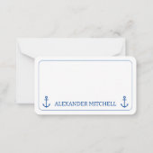 Personalisierter, blauer und weißer Wasseranker Mitteilungskarte (Vorderseite)