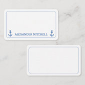 Personalisierter, blauer und weißer Wasseranker Mitteilungskarte (Vorne/Hinten)