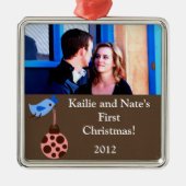 Personalisierter Blauer Vogel / Christma Ornamente (Vorne)