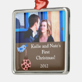 Personalisierter Blauer Vogel / Christma Ornamente (Links)