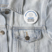 Personalisierter blauer Volleyballspieler der High Button (Beispiel)