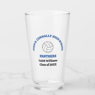 Personalisierter blauer Volleyballspieler der High Glas