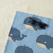Personalisierter blauer Wal für Kinder Strandtuch (Beispiel)