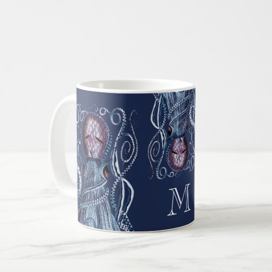 Personalisierter blauer Wassertopf Kaffeetasse (Vorderseite Links)
