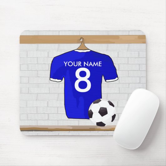 Personalisierter blauer weißer Fußball-Fußball Mousepad (Mit Mouse)