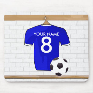 Personalisierter blauer weißer Fußball-Fußball Mousepad