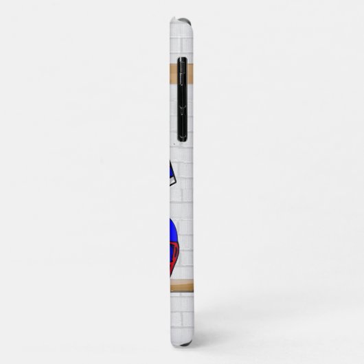 Personalisierter blauer weißer roter Fußball Case-Mate iPhone Hülle (Hinten/Links)