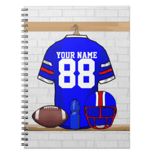 Personalisierter blauer weißer roter Fußball Notizblock