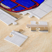 Personalisierter blauer weißer roter Fußball Puzzle (Seite)