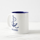 Personalisierter blauer zweifarbige tasse (Vorderseite Links)