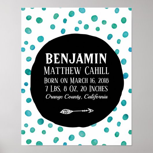 Personalisierter Blaufleckenposter Poster (Vorne)