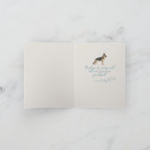 Personalisierter Blaugestreifter Foto Dankeskarte (Innenseite)