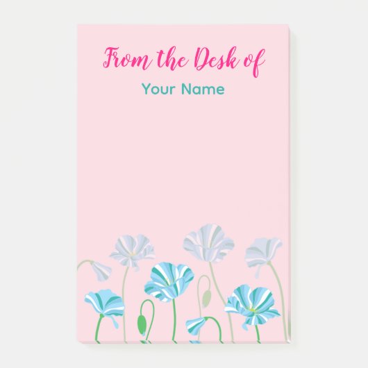 Personalisierter Blaumohn Post-it Klebezettel (Vorderseite)