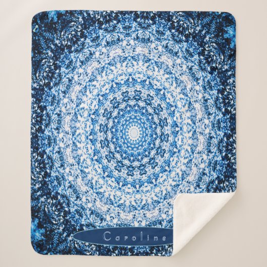Personalisierter Blaustein Mandala Sherpadecke (Vorderseite)