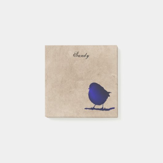 Personalisierter Blauvogel Post-it Klebezettel (Vorderseite)