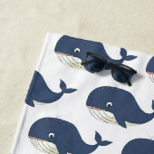 Personalisierter Blauwal für Kinder Strandtuch (Beispiel)