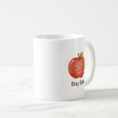 Personalisierter Bleib Sicher Glücklicher Apfel Sü Kaffeetasse (VorderseiteRechts)
