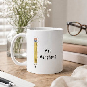 Personalisierter Bleistift-Lehrer-Kaffee Kaffeetasse