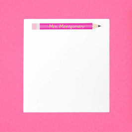 Personalisierter Bleistift-Lehrer Notepad, benutze Notizblock