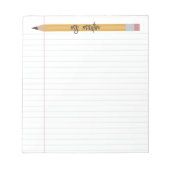 personalisierter Bleistift- und Papierlehrer Notizblock (Vorderseite)