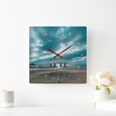 Personalisierter Blick auf den Ozean Quadratische Wanduhr (Zuhause)