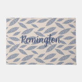 Personalisierter Block Blauer Blätter Tor Mat druc Fußmatte (Vorderseite)