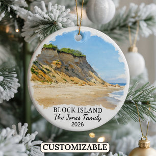 Personalisierter Block Island-Schmuck, Rhode Islan Keramik Ornament