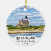 Personalisierter Block Island-Schmuck, Rhode Islan Keramik Ornament (Vorne)