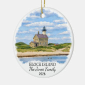 Personalisierter Block Island-Schmuck, Rhode Islan Keramik Ornament (Links)