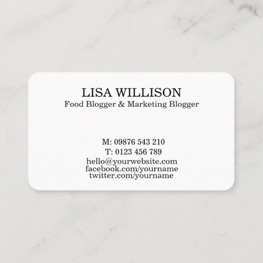 Personalisierter Blogger Influencer Content Creato Visitenkarte (Rückseite)