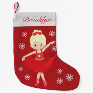 Personalisierter Blonde Weihnachtsballerina Kleiner Weihnachtsstrumpf
