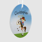 Personalisierter blonder Cowboy mit Ornament (Vorderseite)