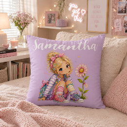 Personalisierter Blonder Mädchenname Kissen