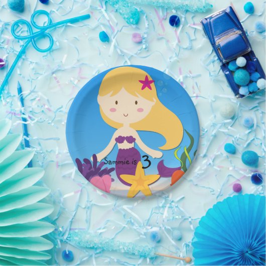 Personalisierter blonder pappteller (Party)