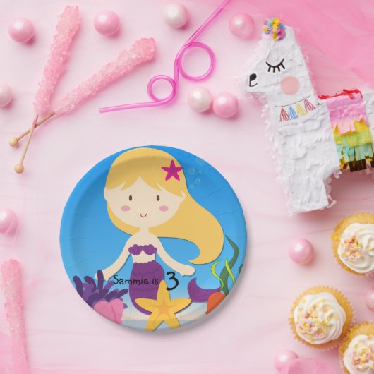 Personalisierter blonder pappteller (Party)