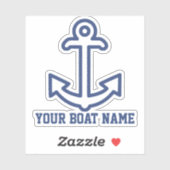 Personalisierter Blue Anchor Boat Decal Sticker (Blatt)