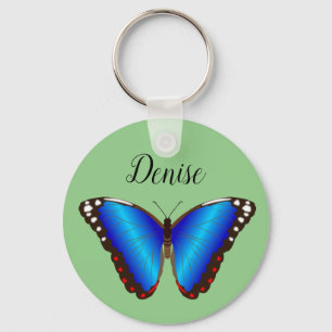 Personalisierter Blue Butterfly-Schlüsselanhänger Schlüsselanhänger