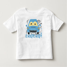 Personalisierter Blue Car Beep Beep Kleinkind T -  Kleinkind T-shirt