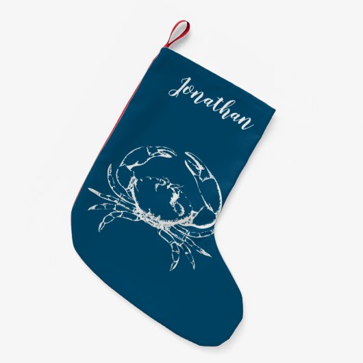 Personalisierter Blue Crab Strumpf Kleiner Weihnachtsstrumpf (Vorderansicht (hängend))