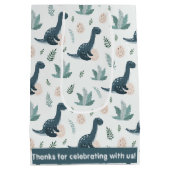 Personalisierter Blue Dinosaurier mit Foliage und  Mittlere Geschenktüte (Rückseite)
