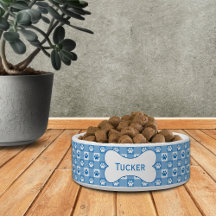Personalisierter Blue Gingham mit Paw Prints und K