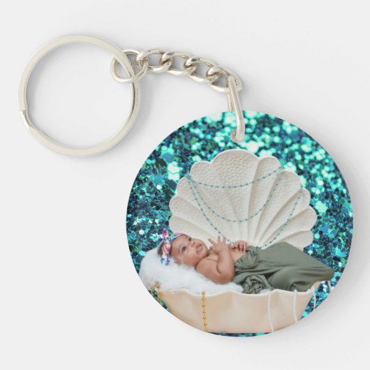 Personalisierter Blue-Glitzer-Keyring mit benutzer Schlüsselanhänger (Vorderseite)