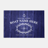 Personalisierter Blue-Holz-Effekt-Bootstürmatte Fußmatte (Vorderseite)