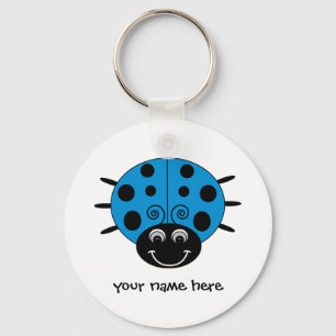 Personalisierter Blue Ladybug-Schlüsselanhänger Schlüsselanhänger