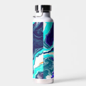 Personalisierter Blue Lime Green Digita-Marmor Trinkflasche (Rechts)
