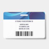 Personalisierter Blue Medical Mitarbeiter Ausweis (Back)